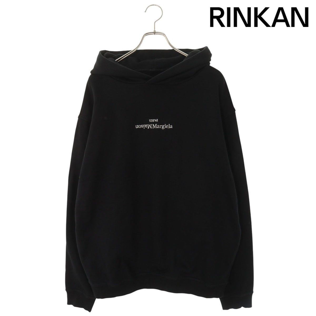 国内発送 メゾン マルジェラ 24ss 反転ロゴ パーカー 黒黒 定番 Maison Margiela メゾン・マルジェラ ロゴ パーカー - FARFETCH