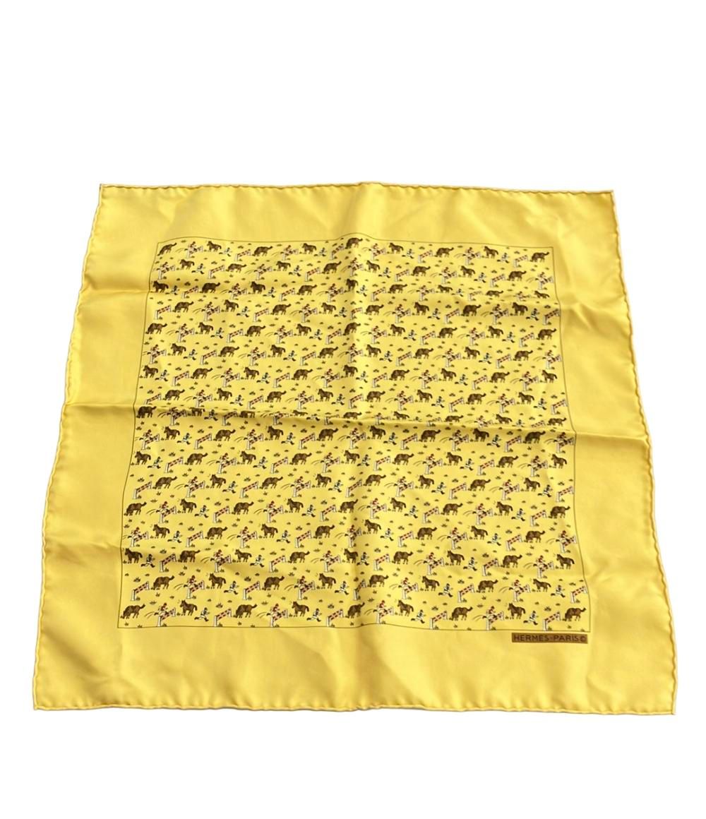 美品☆HERMES エルメス☆シルクスカーフ プチカレ 競馬 美品 エルメス スカーフ プチカレ シルク100% 馬と騎手 レディース