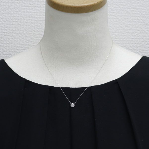 税込】 新品、未使用 K18WG ダイヤモンド ペンダントネックレス 0.08ct ...