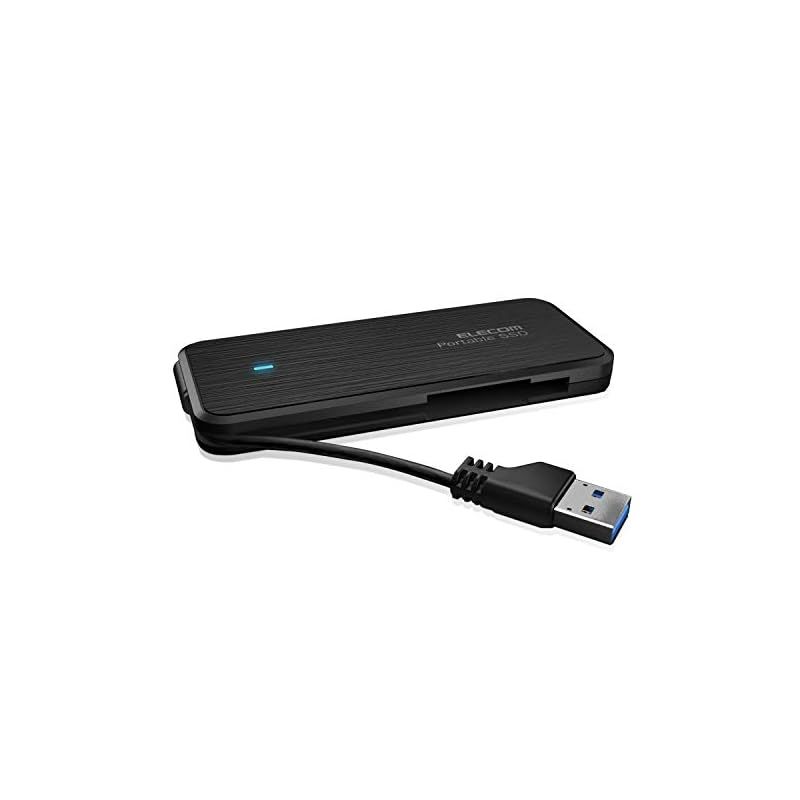 エレコム ポータブルSSD 480GB USB3.2(Gen1)対応 PS5/PS4(メーカー動作確認済) ケーブル収納 データ復旧サービスLite付 ブラック ESD-EC0480GBKR