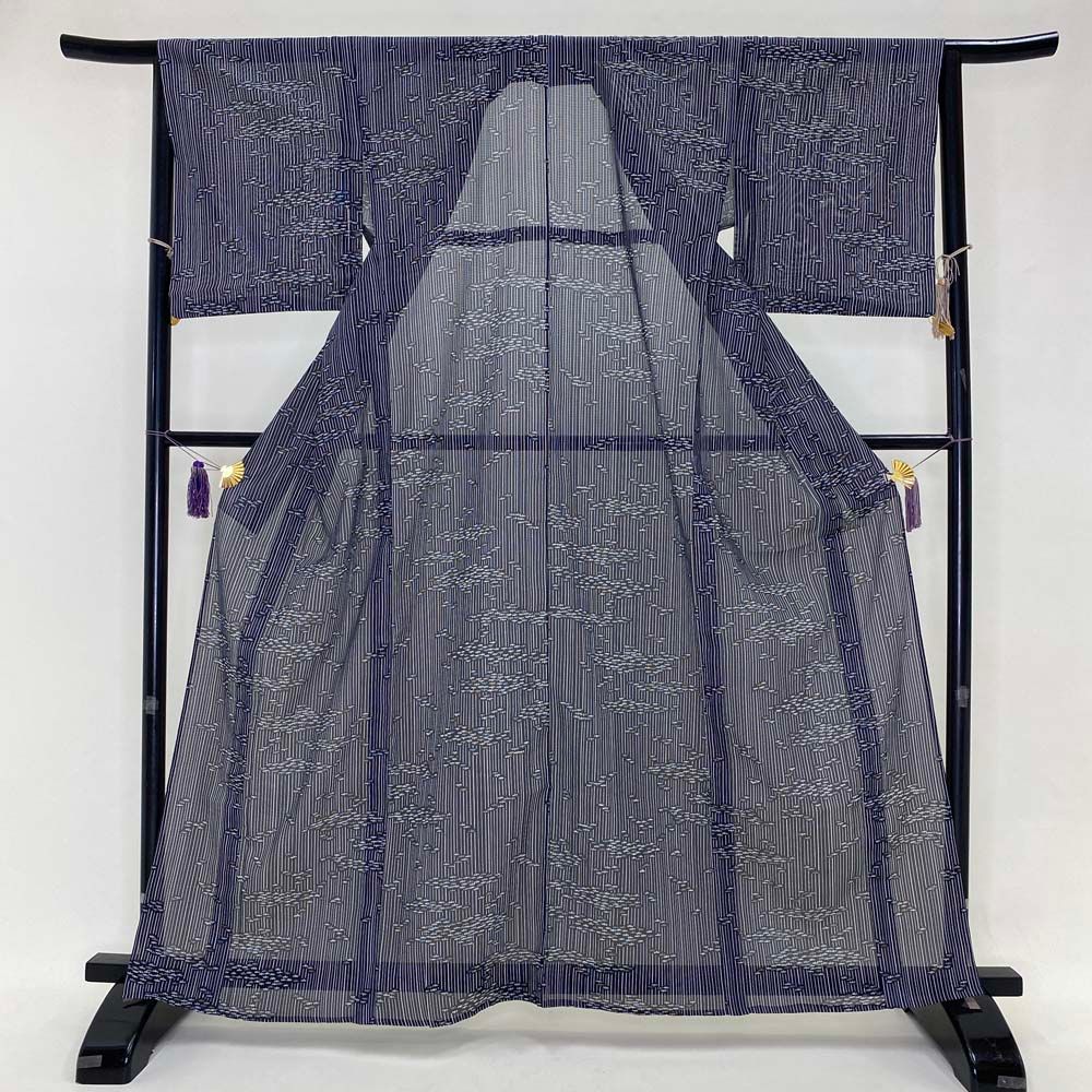 KA1552 絽 洗える着物 身丈165cm 小紋 夏着物 化繊 トールサイズ 夏