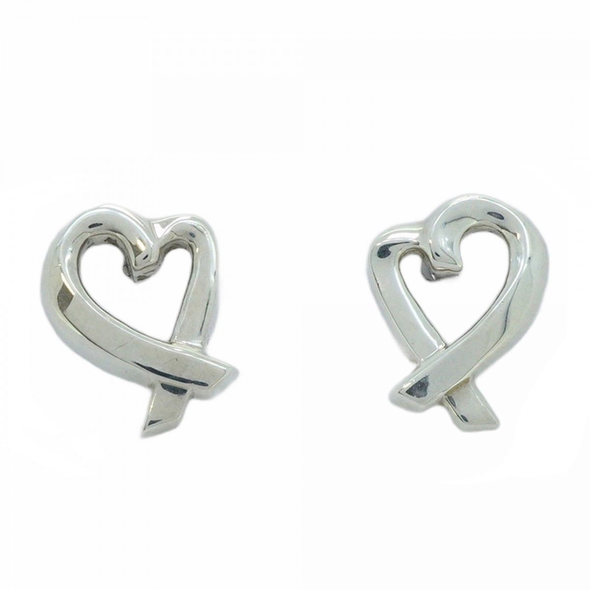 5jeb0250】ティファニー ピアス ラビングハート シルバー925【中古  