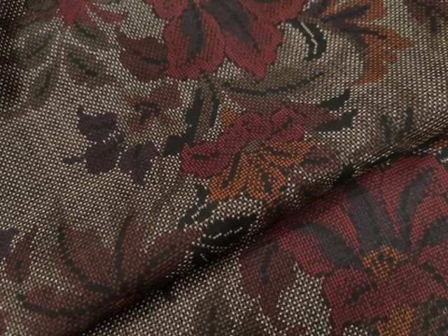 平和屋着物○本場大島紬 7マルキ 泥染め 枝花文 証紙付き 正絹