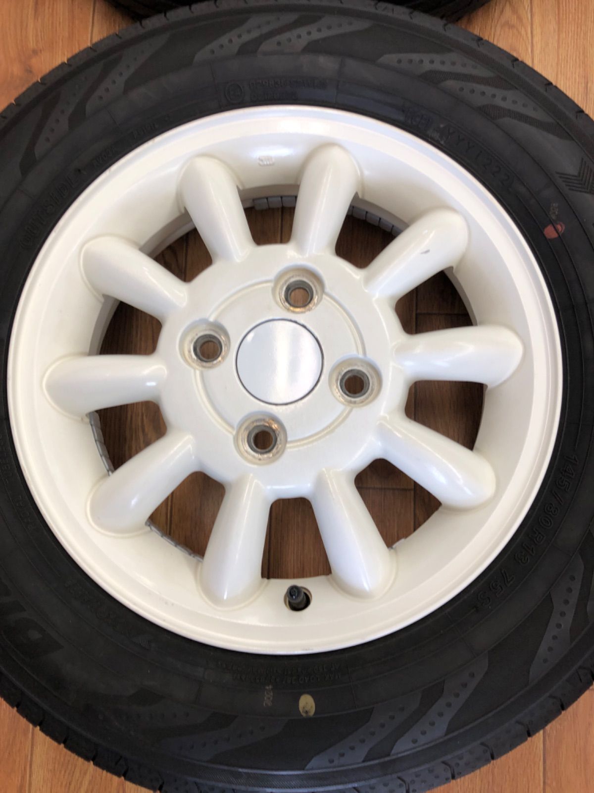 ラパン純正アルミホイール 145 80R13 22年 サマータイヤ ハイト系タイヤ BluEarth RV03