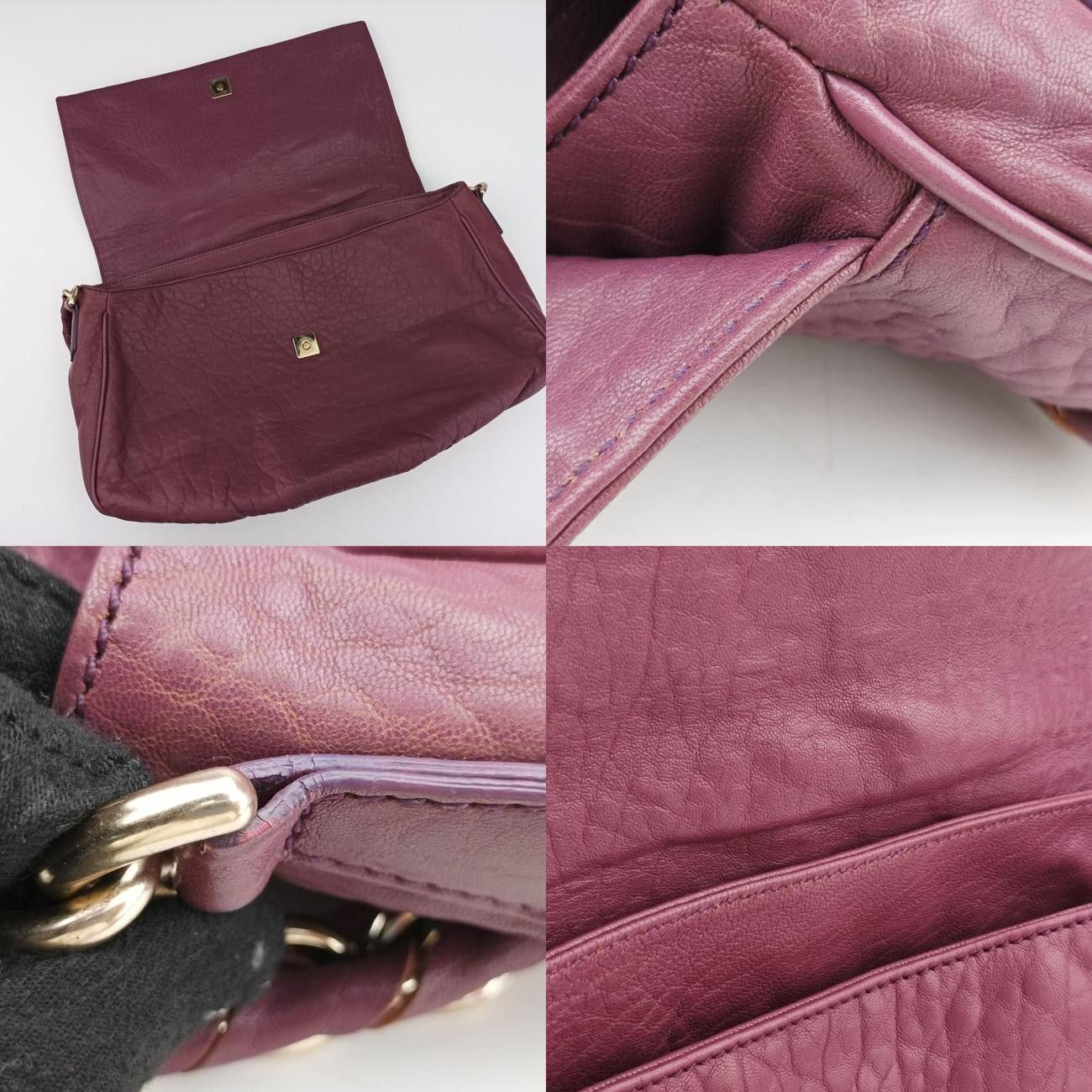 フェンディFendiミア フラップパープルレザー8BR6148BR614-VTT