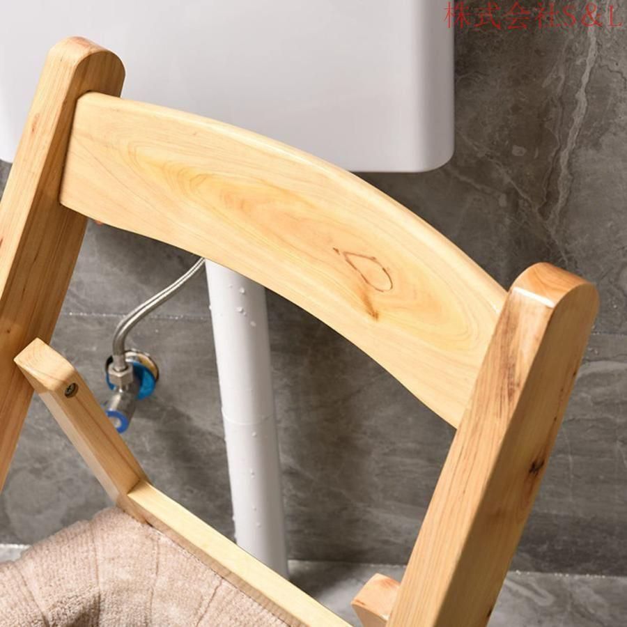 よもぎ蒸しセット ポータブルトイレ無垢材 背もたれ付きよもぎ蒸しセット S＆L 座浴器イス ヨモギ蒸し クッション 座浴器椅子 業務