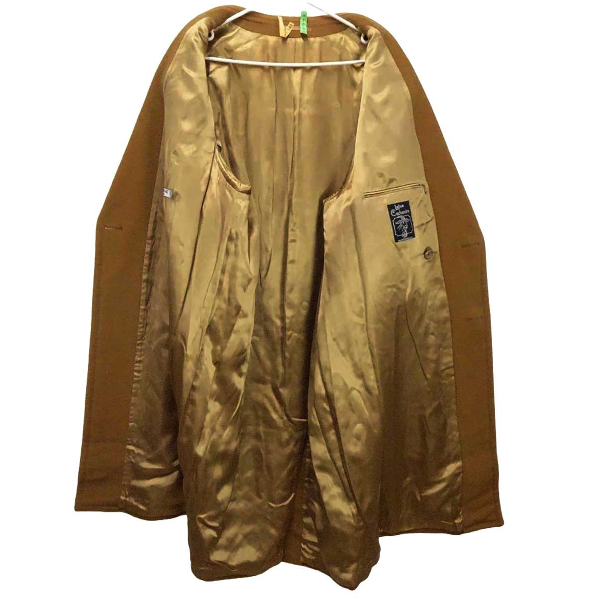 セリーヌ カシミヤ混 チェスターコート TRIESTE 52 キャメル メンズ