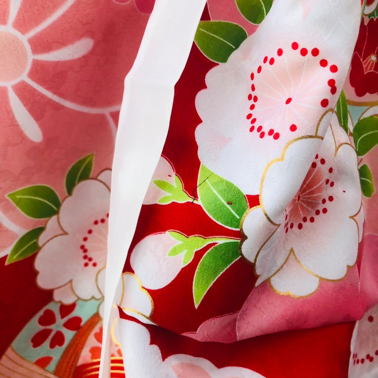 七五三 3歳 着物 花ひめ 七五三 3歳 着物 赤色花柄 11点フル