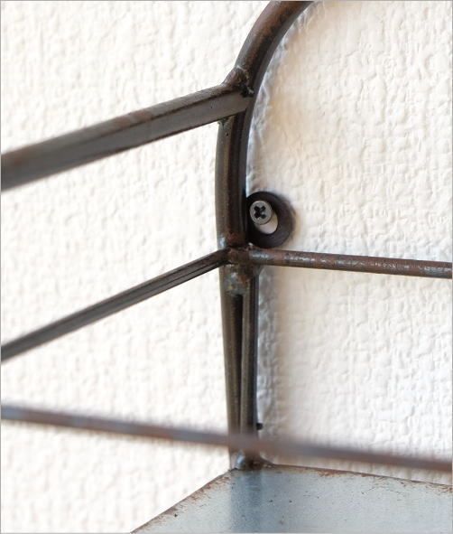 ウォールシェルフ 3段 壁掛け アイアン 飾り棚 アンティーク 収納