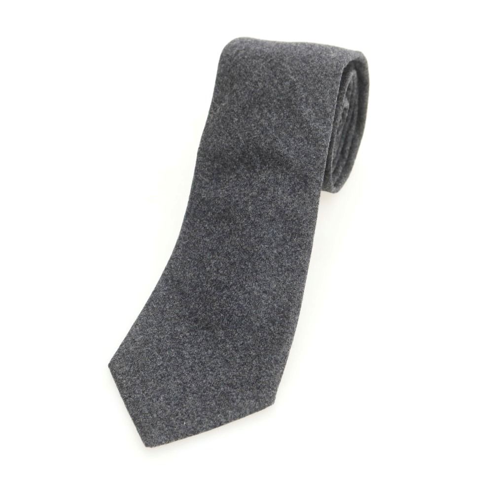 ブルネロクチネリ Brunello Cucinelli ウールシルクカシミヤ 無地ネクタイ ダークグレー メンズ