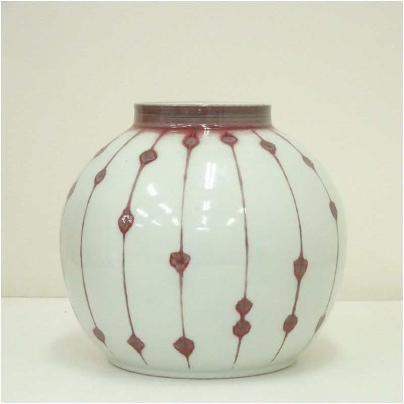 釉里紅人物故事壺承  美品 蓋置 茶道具  陶磁器 現代工芸品 美術品 装飾品 楽天市場】薩摩焼 金彩色絵 武者図 飾り壺 高さ約73cm 彩金 美術