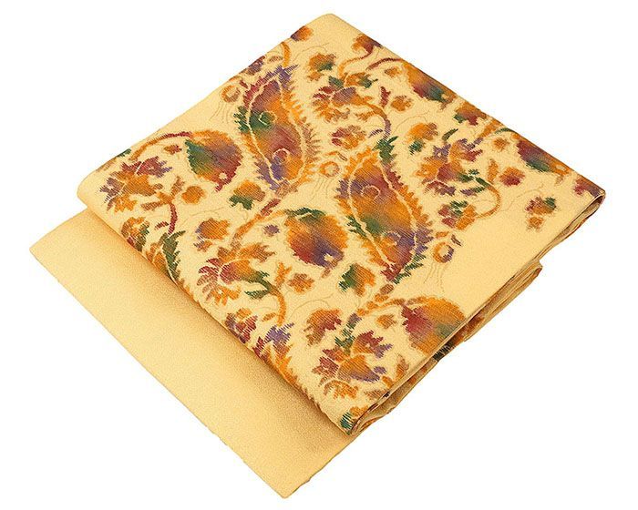 名古屋帯 仕立て上がり ペイズリー 唐花九寸名古屋帯 日本製 仕立済み h3107