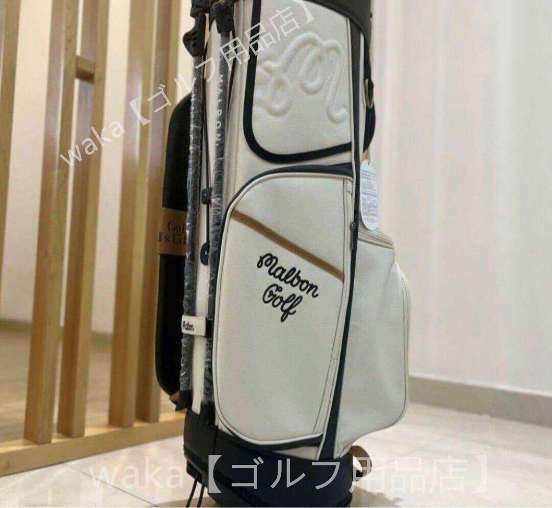 新品 マルボンゴルフ Malbon Golf キャディバッグ スタンドバッグ キャディーバック ホワイト マルボン 白 - メルカリ