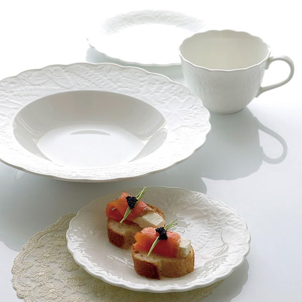 ホワイト ホニトン・レース 17cm セット 5枚セット 皿 電子レンジ温め