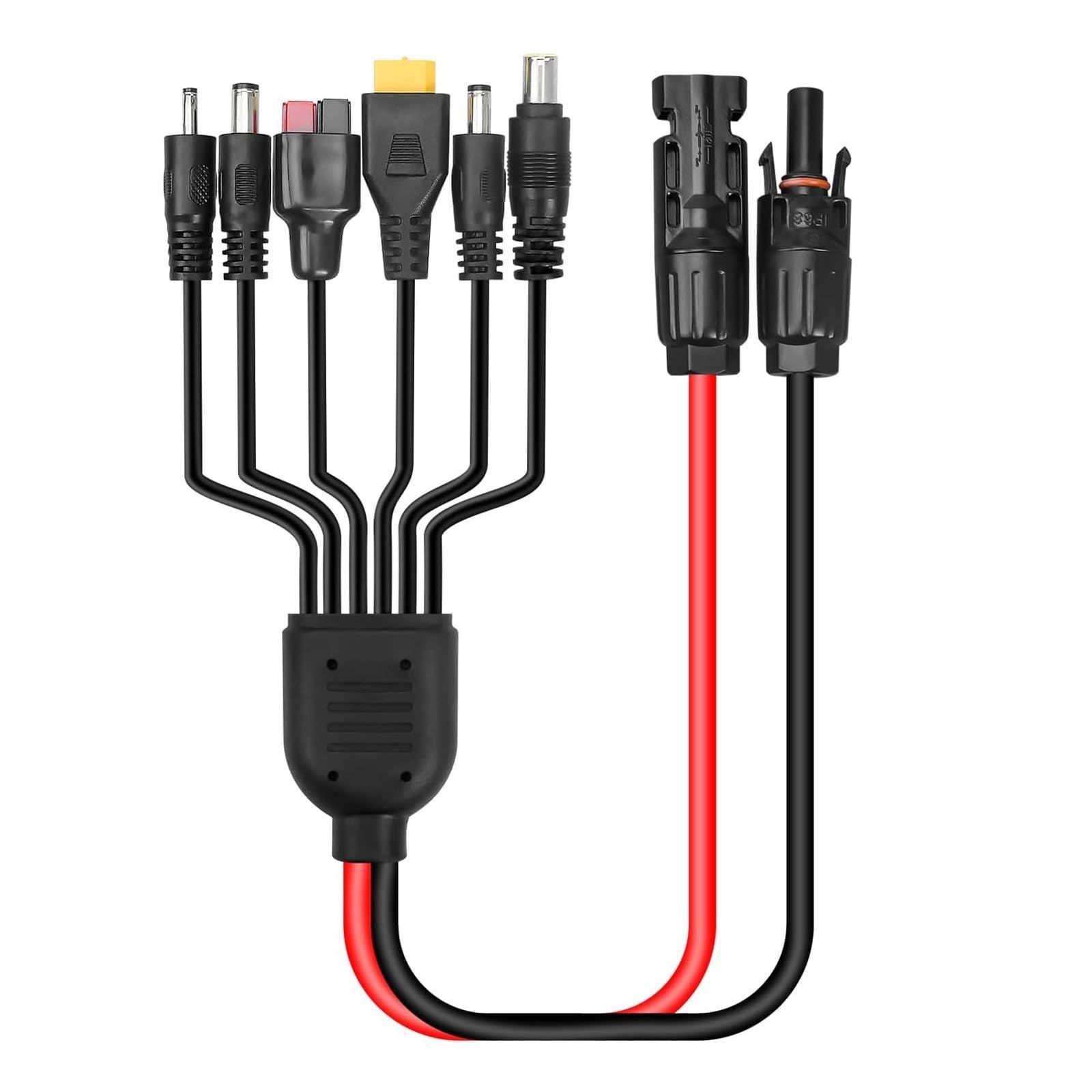 ソーラパネル、RV用 ポータブル電源、 IP67防水 太陽光充電変換ケーブル 16AWG 延長ケーブル 変換アダプター DC35135 DC6530 DC5521 DC7909 XT60 Anderson ソーラーケーブル コネクタ MC4 ソーラー充電ケーブ