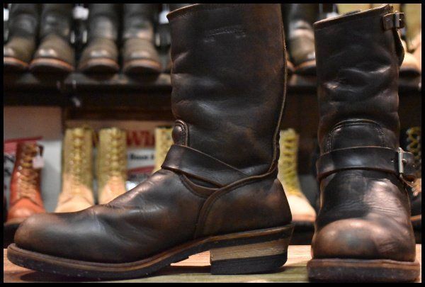 8D PT91プリント 93年05月刻印 レッドウィング 2268 エンジニア 黒 ブラッククローム スチールトゥ ブーツ redwing HOPESMORE FI122