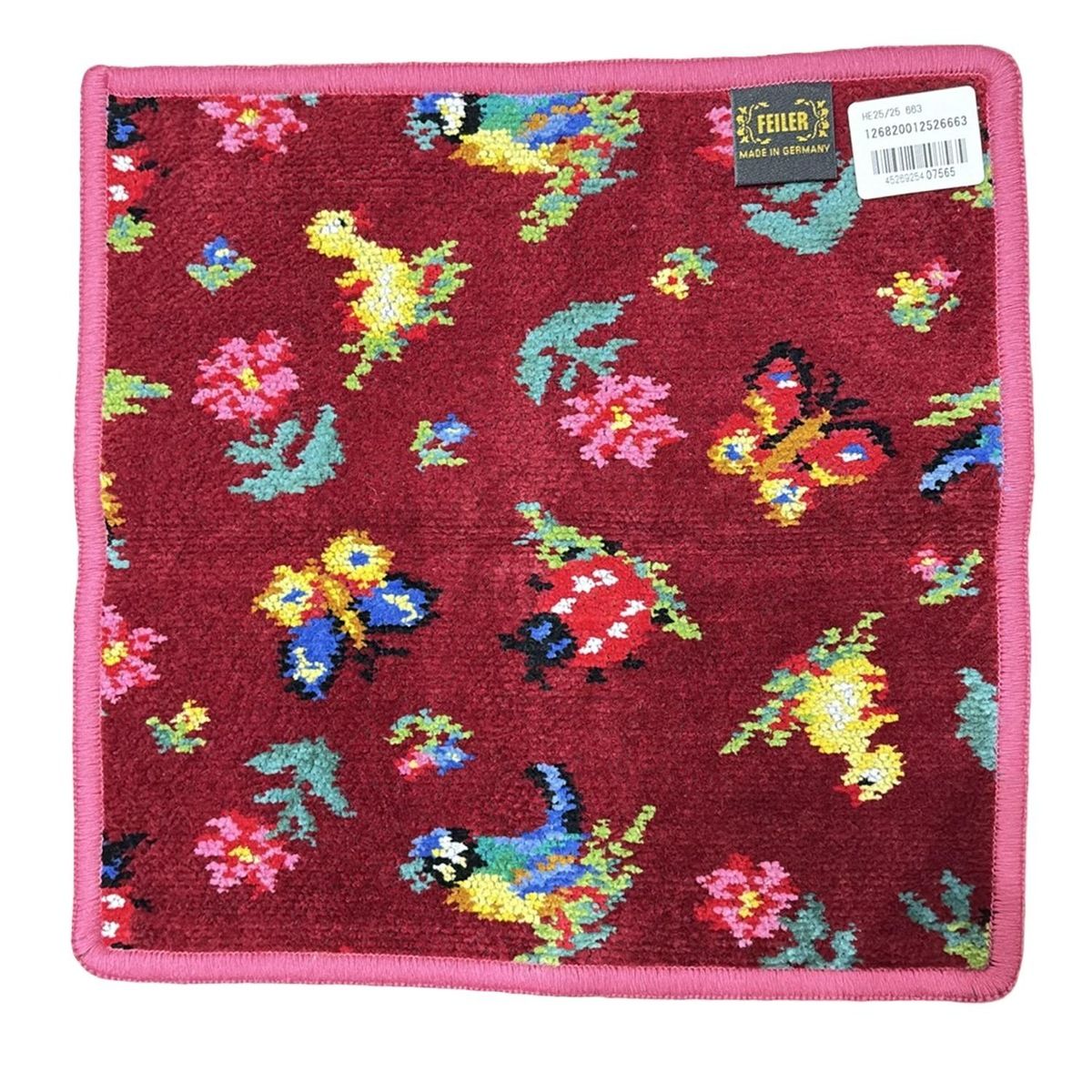 FEILER フェイラー 小物 - ボルドー×グリーン×マルチ ハンドタオル コットン