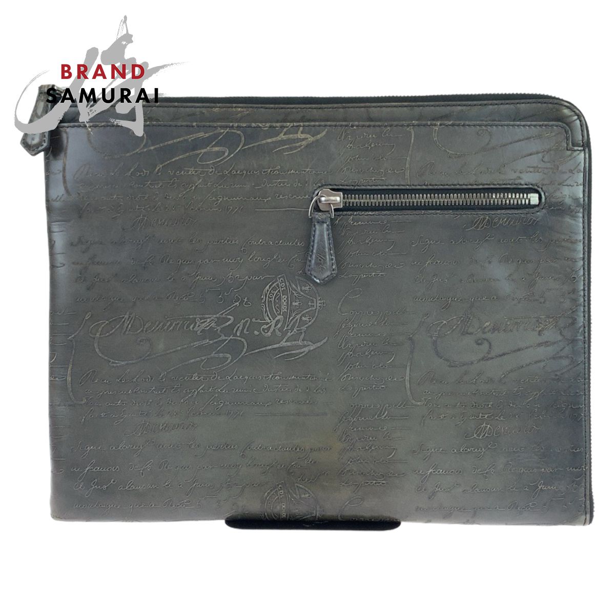 美品 Berluti ベルルッティ カリグラフィ オーグランジュール グレー 