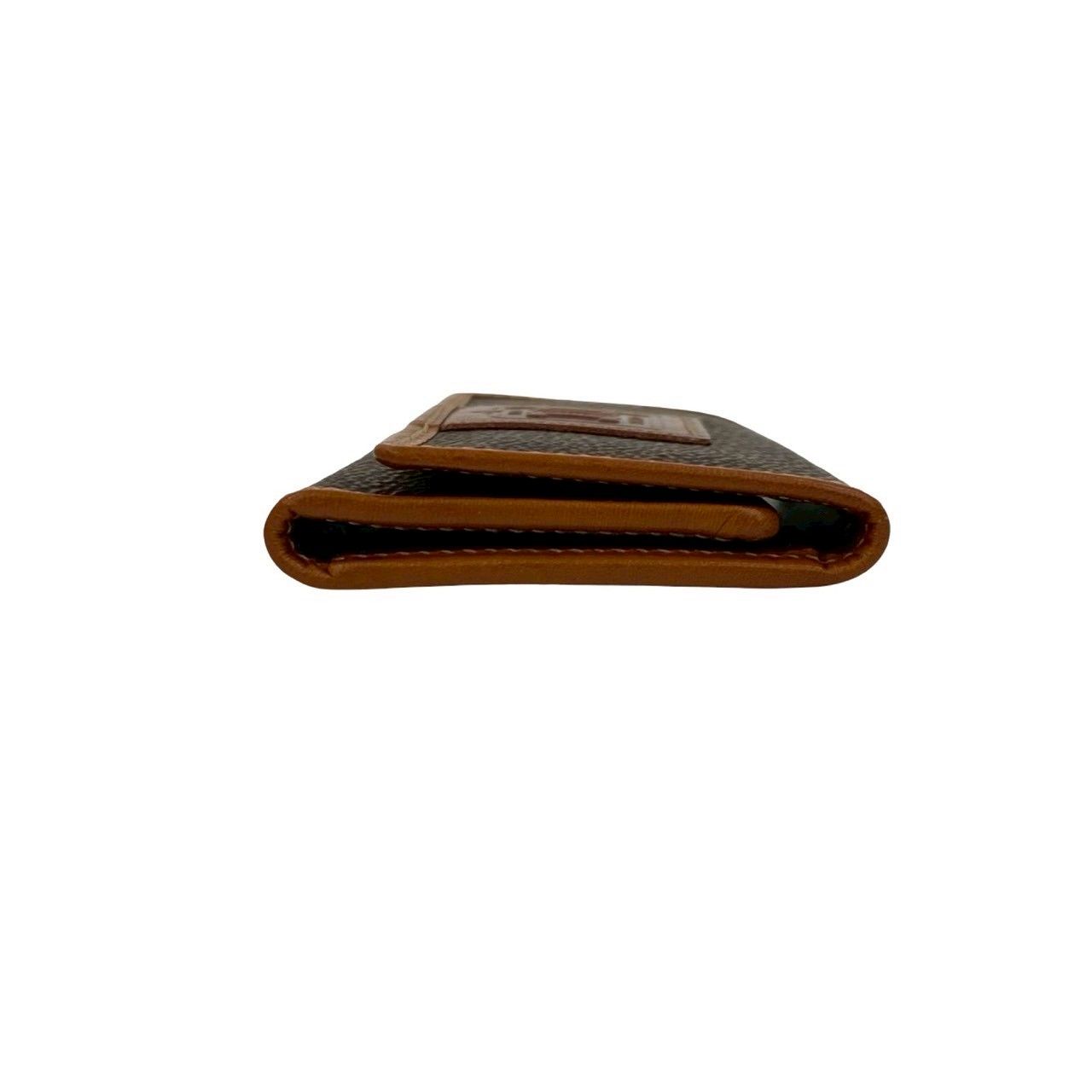 CELINE ブラウン レザー キーケース CELINE セリーヌ キーケース レザー マカダム ロゴ型押し 茶