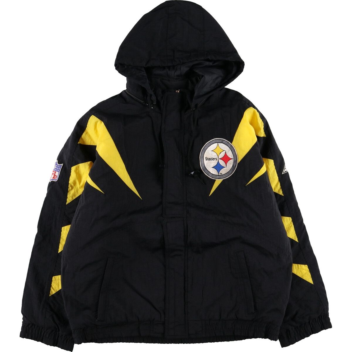 古着 90年代 APEX ONE NFL PITTSBURGH STEELERS ピッツバーグスティーラーズ 中綿パーカー パファージャケット メンズL相当/eaa454905
