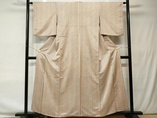 平和屋着物●ろう彩工芸　奥村一心　上質な小紋　霞文　正絹　逸品　CAAQ9490th 平和屋着物○ろう彩工芸 奥村一心 上質な小紋 霞文 正絹 逸品