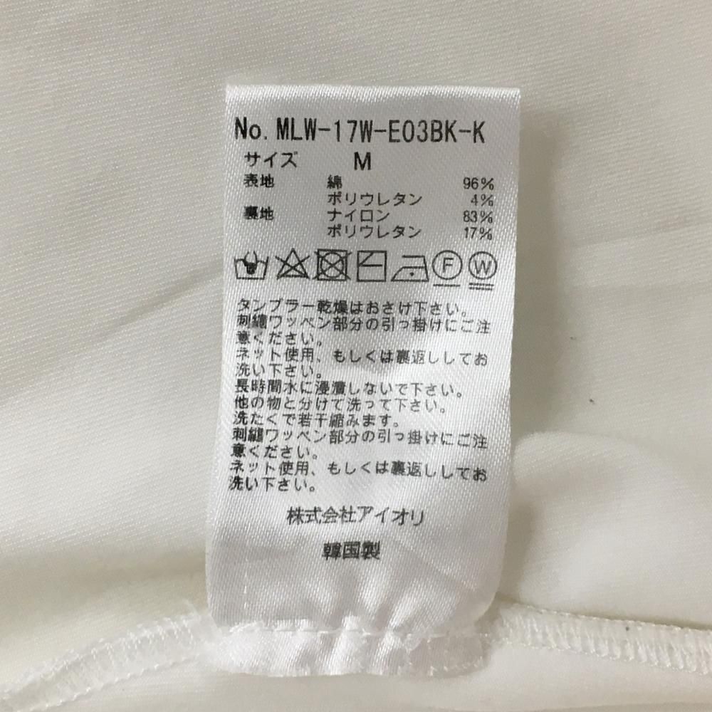 マークアンドロナ スカート 白×ゴールド 後ろスカル刺しゅう