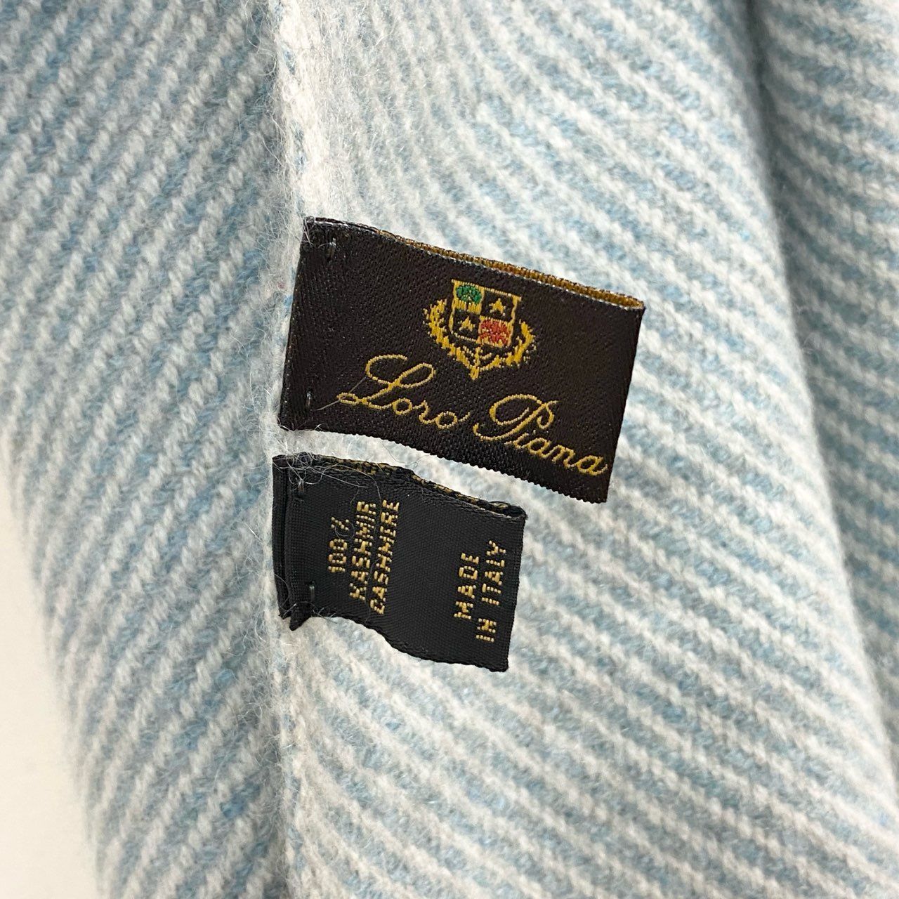 k12 Loro Piana ロロピアーナ カシミヤマフラー 170 × 46 ブルー