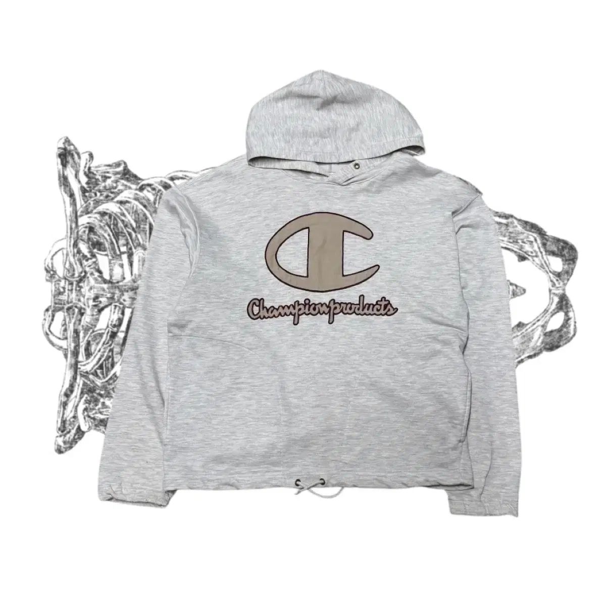 Champion チャンピオン ビックロゴ フード付きTシャツ