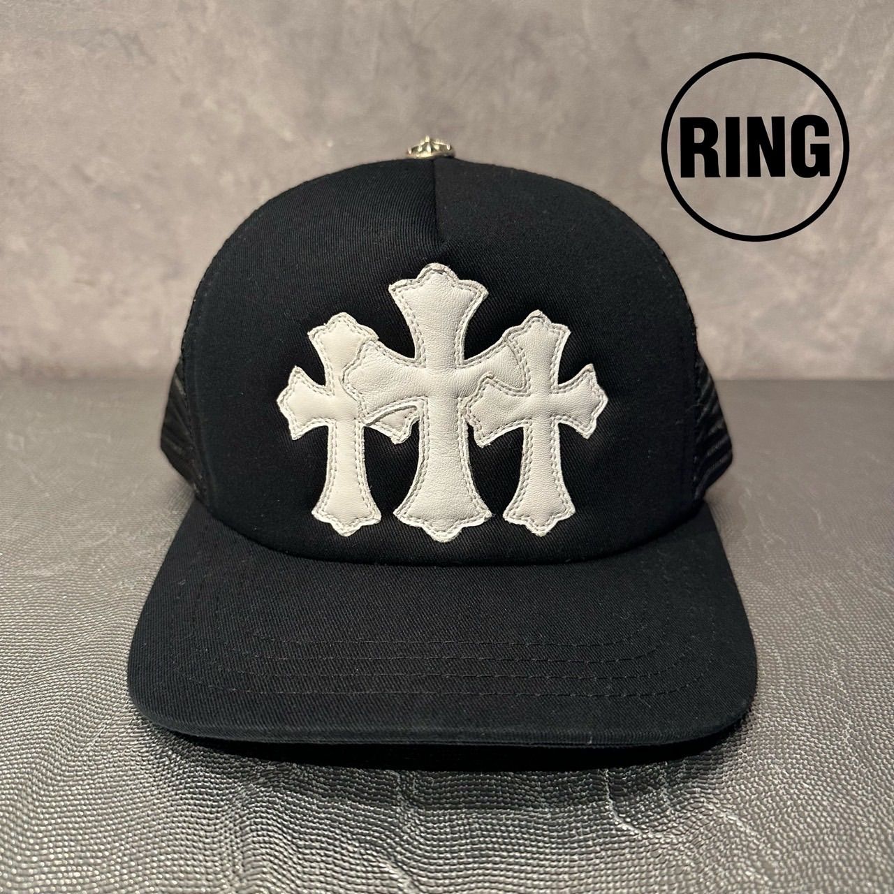 CHROME HEARTS 3CEMETERY CROSS TRUCKER CAP