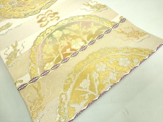 平和屋本店□最高級 龍村平蔵製 六通柄 本袋帯 金銀木下裂 金銀糸 逸品