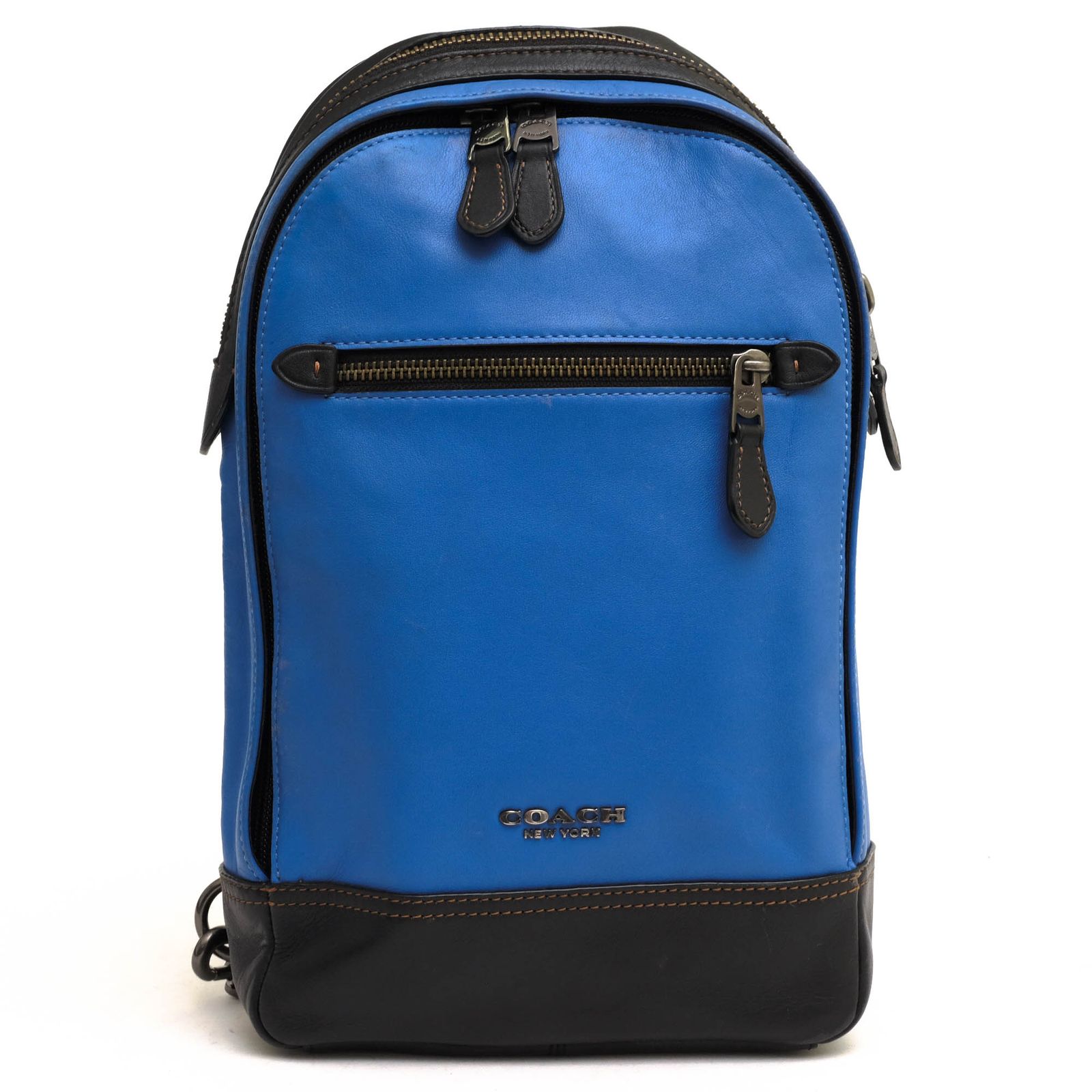 ☢ コーチ COACH バッグ ショルダーバッグ 鞄 メンズ 男性 男性用レザー 革 本革 ブルー 青 F37598 GRAHAM PACK グラハム ボディバッグ