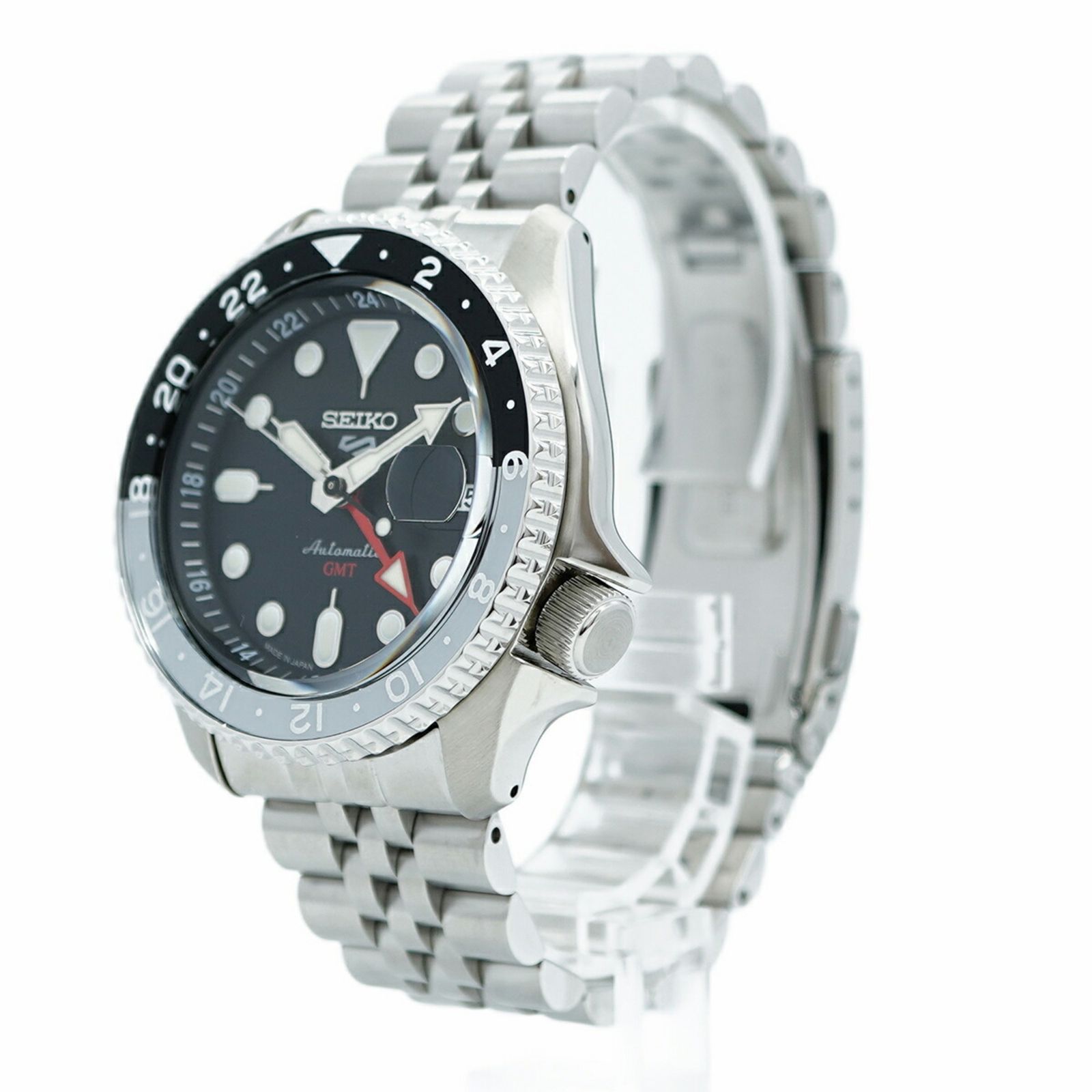 セイコー セイコーファイブ 4R34-00A0 黒文字盤腕時計 メンズ CAMPINGPARCCENTRAL_COM