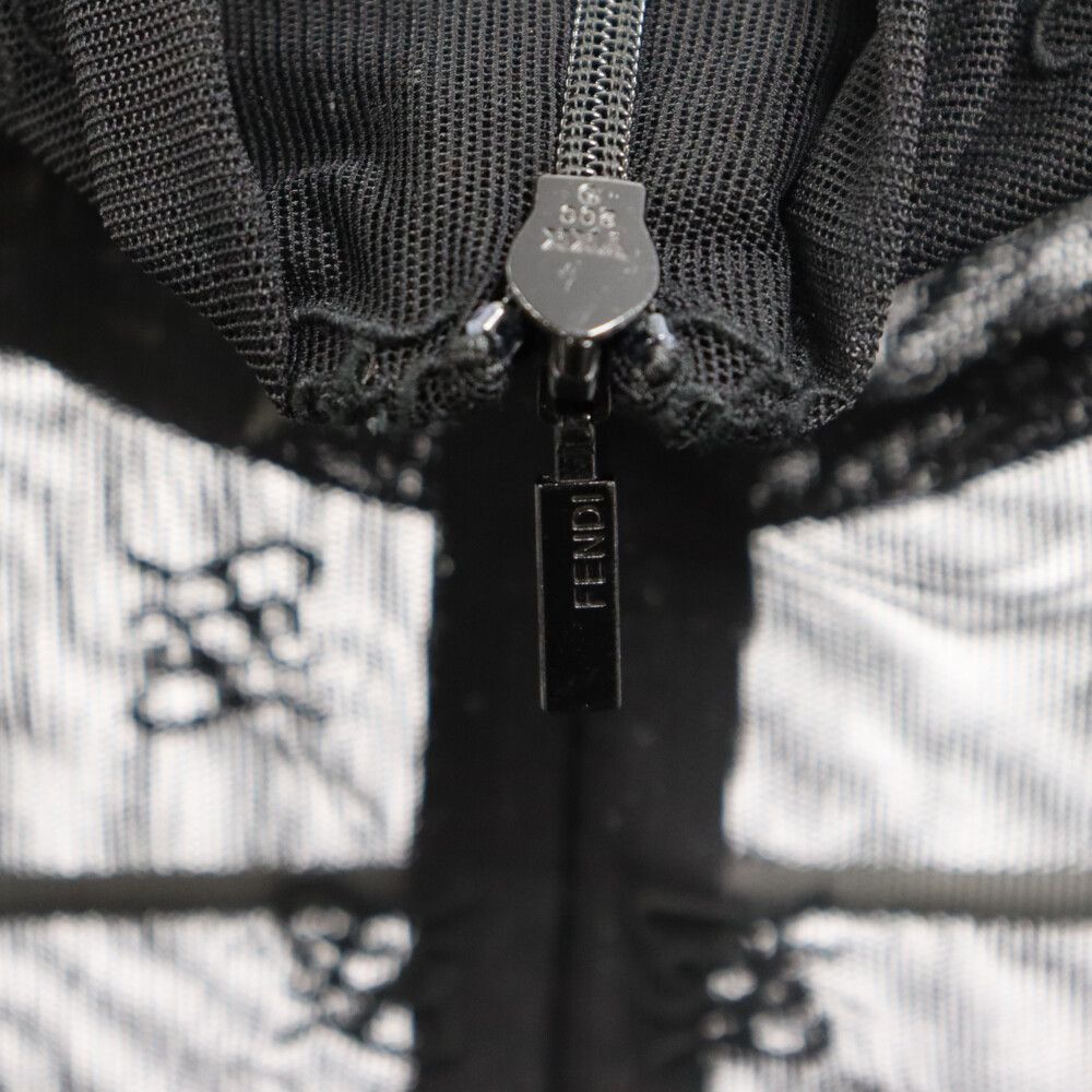 FENDI (フェンディ) Black Tulle Body カリグラフィー刺繍 シースルー 