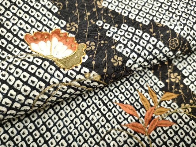 平和屋着物■豪華振袖　飛鶴花車文　暈し染め　金銀彩　正絹　逸品　DAAS9332ma