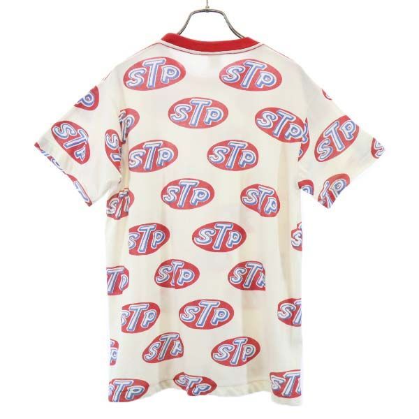 新品デッドストック!’60·’70年代ロック・スター総柄Tシャツ　白　L 中古】 デッドストック 70s USA製 STP ロゴ 総柄 プリント 半袖