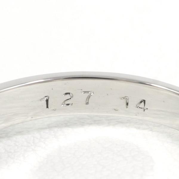 PT900 リング 指輪 15号 ヒスイ 1.27 ダイヤ 0.14 総重量約5.7g