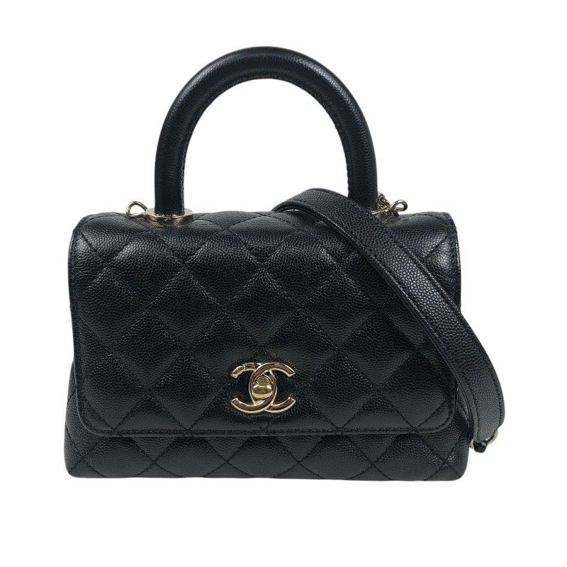 シャネル CHANEL ココハンドルXXS AS2215 ブラック ゴールド金具