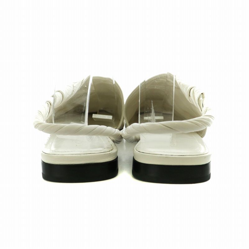  ボッテガヴェネタ BOTTEGA VENETA フラットサンダル スリングバッグ ポインテッドトゥ レザー 36.5 23.5 cm 白 ホワイト AN 11 サンダル サンダル ミュール