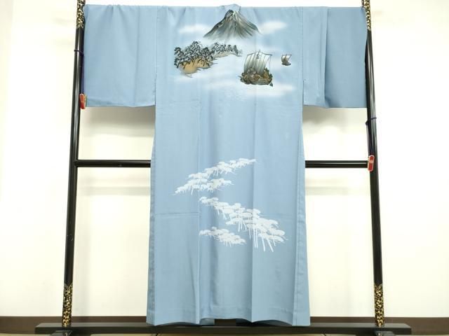 平和屋着物○男性 長襦袢 無双仕立て 風景文 洗える着物 AABD6017ph