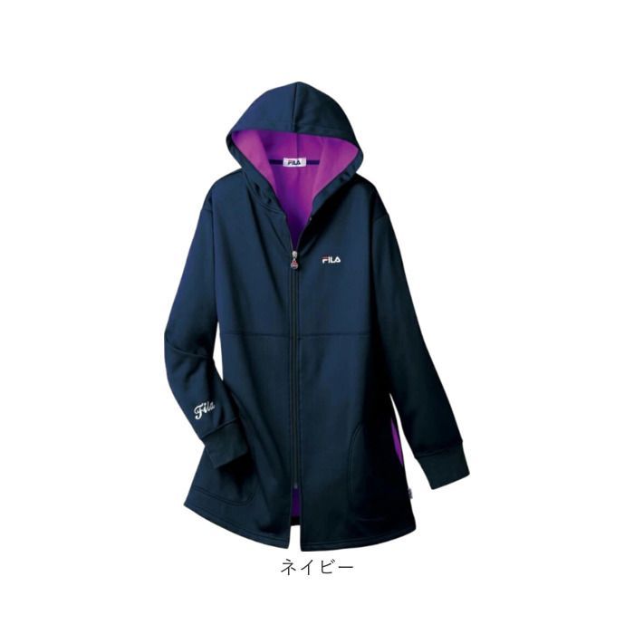 ☆ グレー ☆ Lサイズ ☆ 【ＦＩＬＡ】防風ロング丈パーカー FILA フィラ パーカー ロング丈 レディース 961134 ジャケット ☆ グレー ☆ Lサイズ ☆ 【FILA】防風ロング丈パーカー