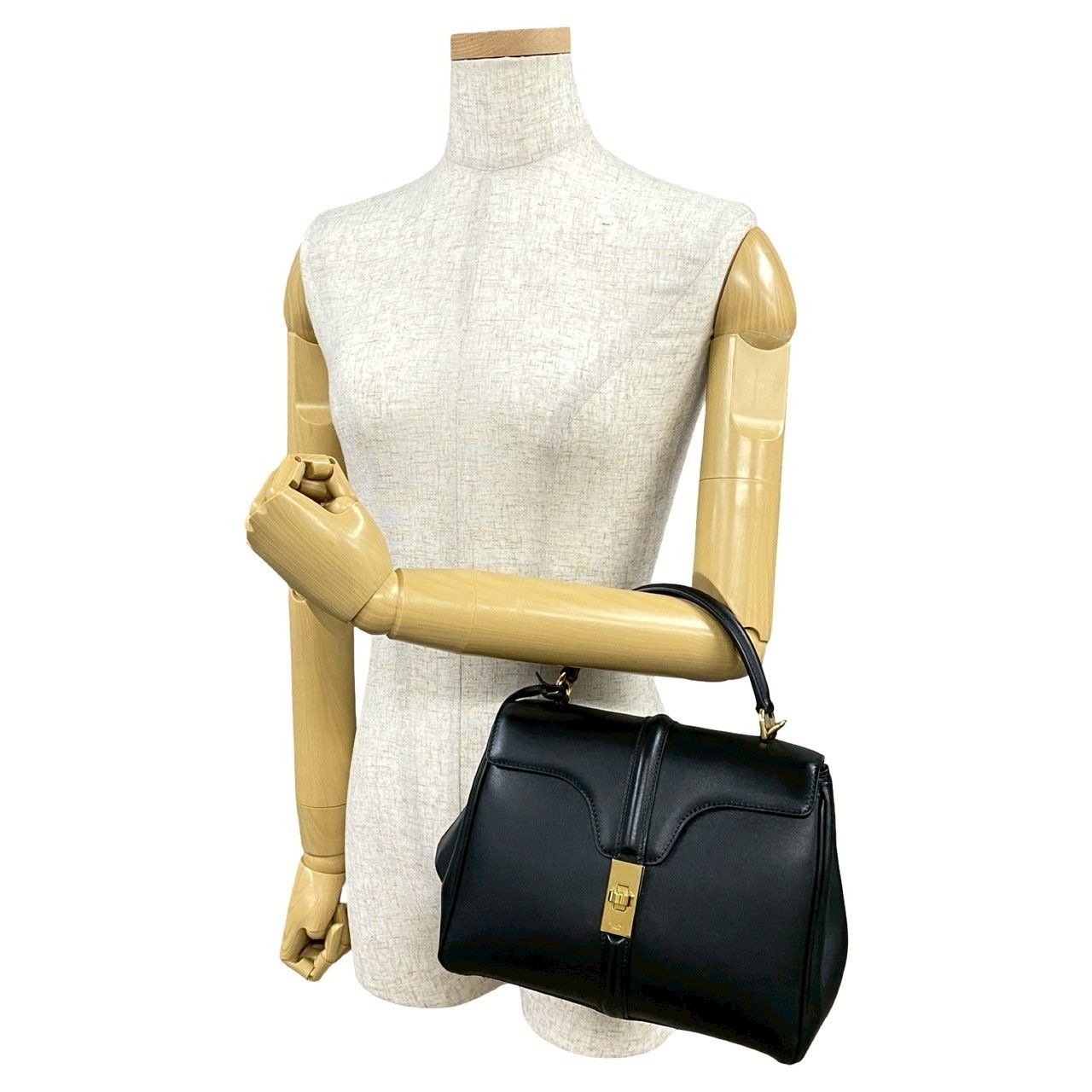 ほぼ未使用 希少品 袋付 CELINE セリーヌ セーズ スモール 16 ロゴ 