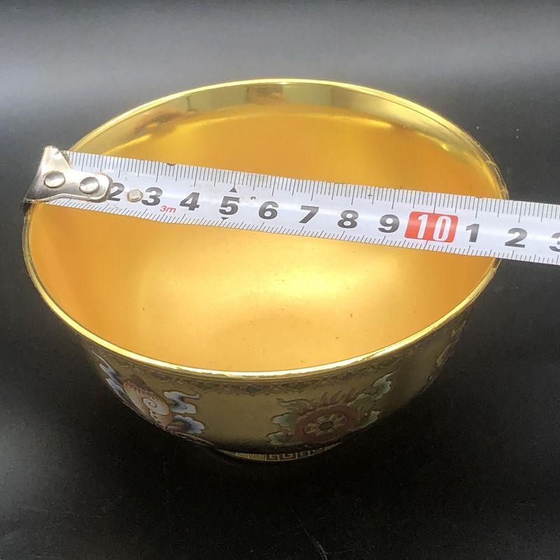 銅器 鎏金碗 吉祥八宝碗 色絵法宝碗 装飾品 工芸品 美術品 置物 銅器 ?金碗 吉祥八宝碗 色絵法宝碗 装飾品 工芸品 美術品 置物