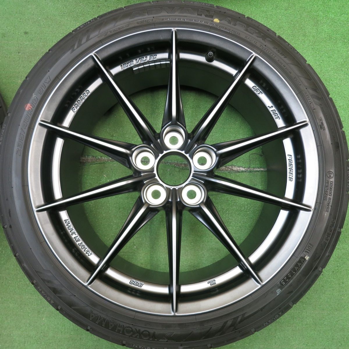 【美品 鍛造 トヨタ GR カローラ 純正 18インチ サテンブラック 4本】 希少】新車外し!25年☆トヨタ GR カローラ 純正 BBS 鍛造 235