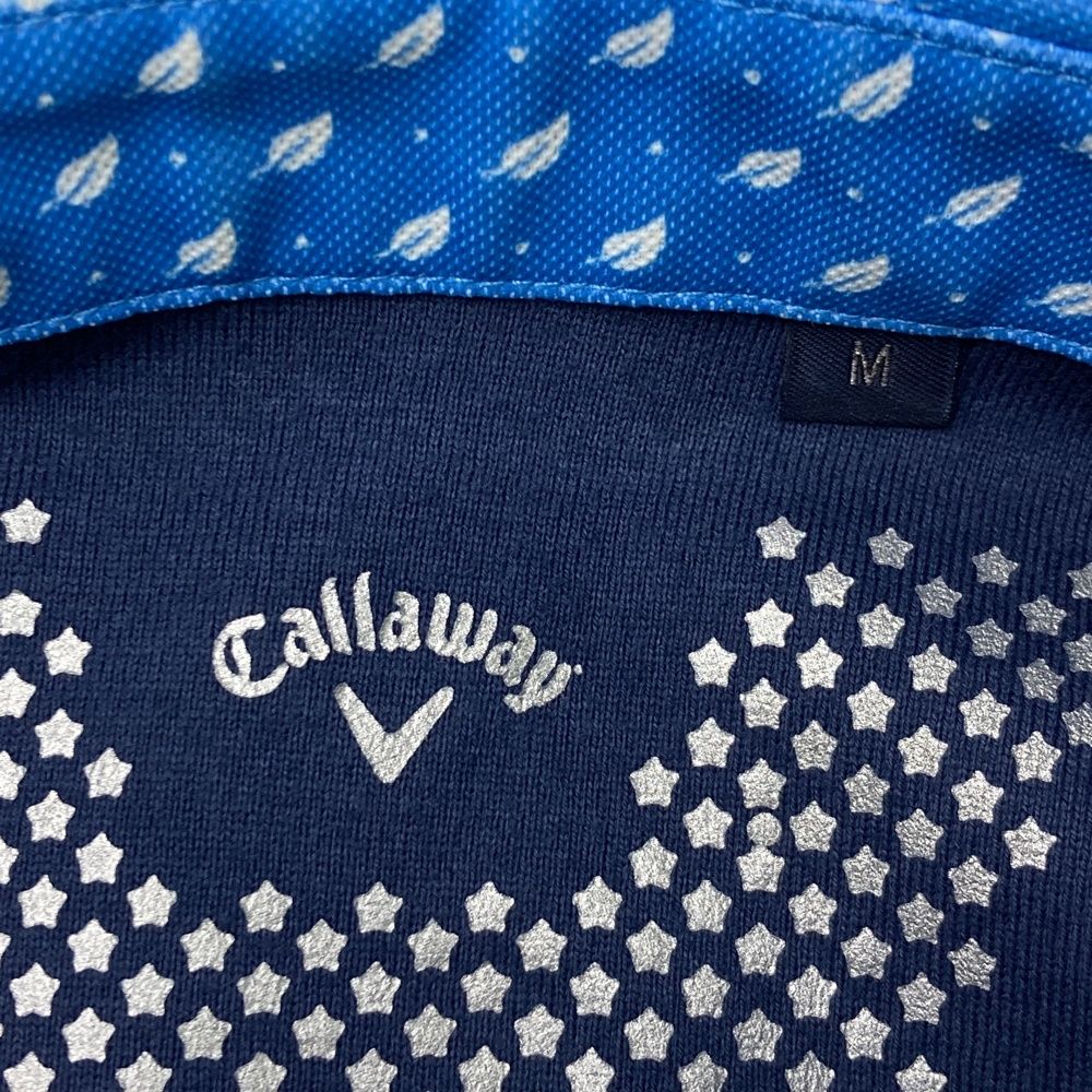 サイズ：M CALLAWAY キャロウェイ  半袖ポロシャツ 総柄 ブルー系 [240101489195] ゴルフウェア メンズ ストスト サイズ：M CALLAWAY キャロウェイ 半袖ポロシャツ 総柄 ブルー系