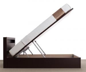 収納付きベッド シングルベッド セミダブルベッド 収納 収納付き 収納ベッド 大容量 収納ボックス 布団 敷き布団 薄型スタンダードボンネルコイルマットレス付き 縦開き シングル 深さレギ
