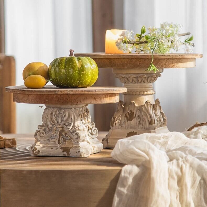 トレイ 北欧風 ヴィンテージ調 モミ おしゃれ インテリア ケーキスタンド ディスプレイスタンド フルーツプレート パーティ カフェ