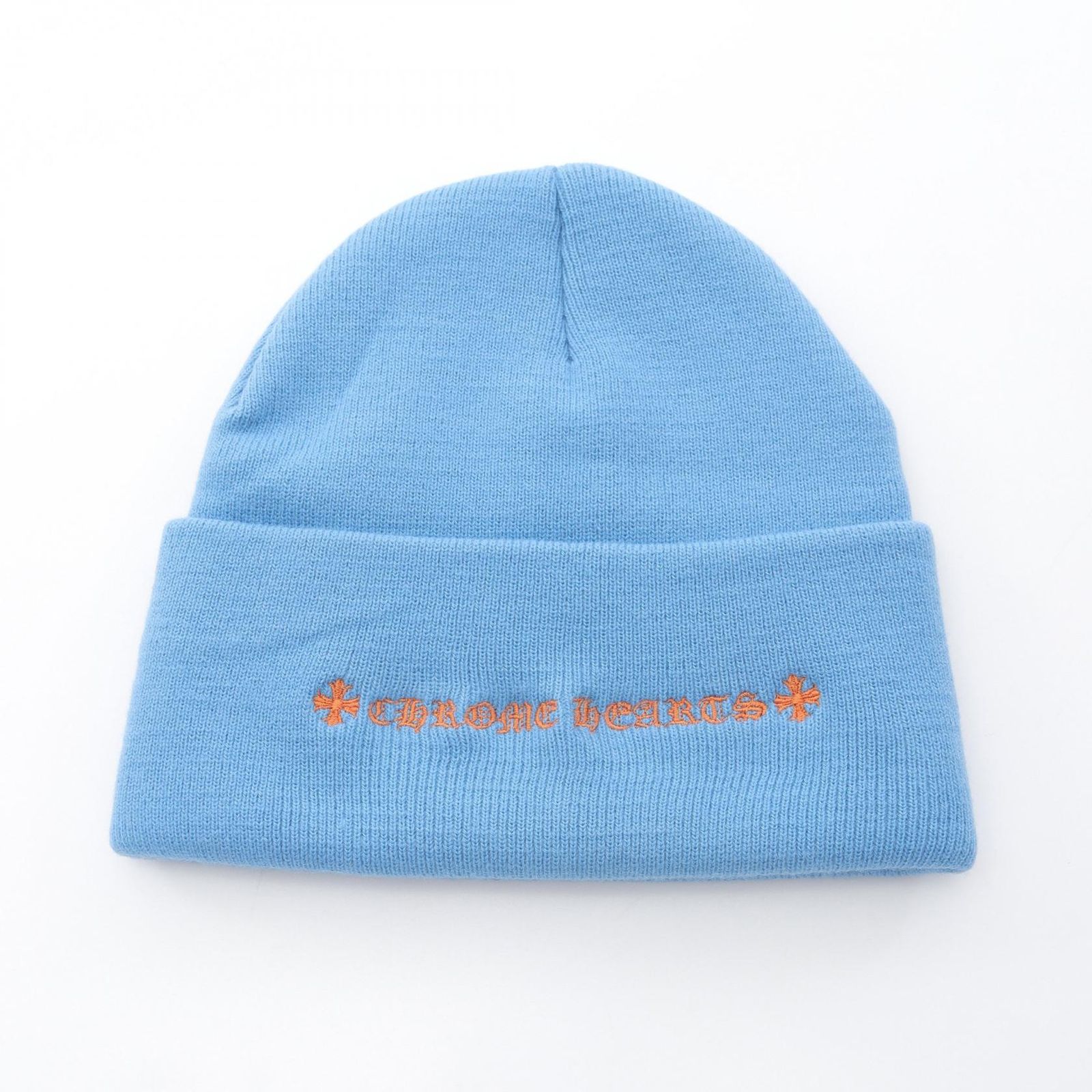 クロムハーツ CHROME HEARTS ニットキャップ セメタリークロス 水色