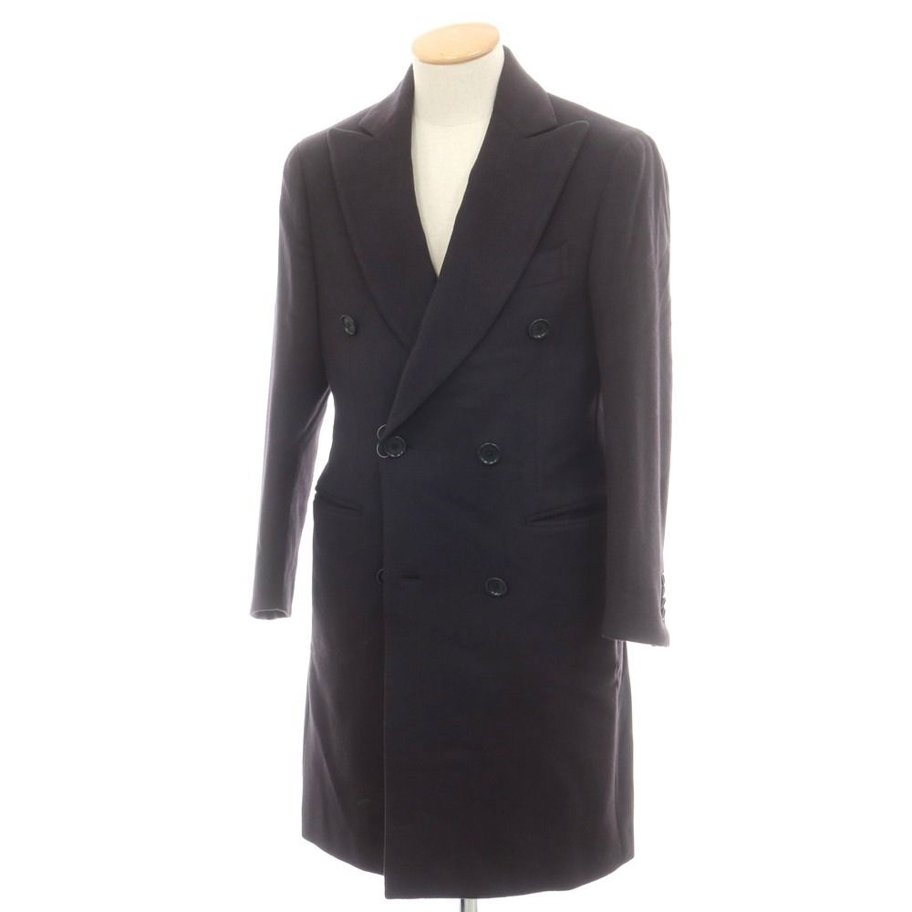 デペトリロ DE PETRILLO カシミヤ ダブルブレストポロコート ネイビー サイズ44 メンズ