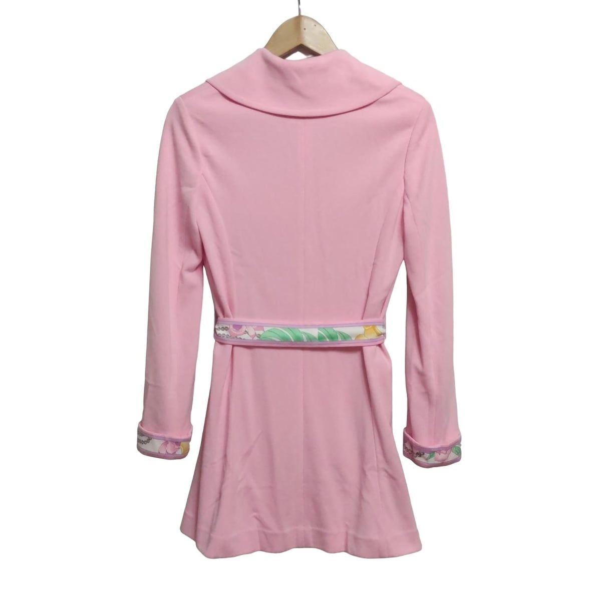 LEONARD レオナール コート サイズ38 M レディース - ピンク×白×マルチ 長袖 肩パッド 秋 春