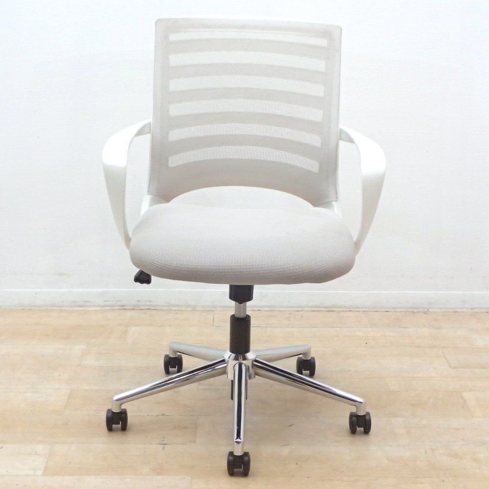井上金庫 COZ 肘付オフィスチェア COZ-28 ライトグレー 事務椅子 パソコンチェア ワーク メッシュ ロッキング EG18776 オフィス家具